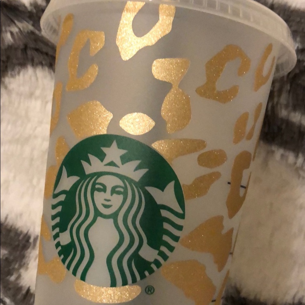 Starbucks Beautiful cheetah print custom cup - Picture 4 of 16